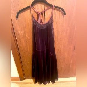 Cranberry velvet Free People ballet dress